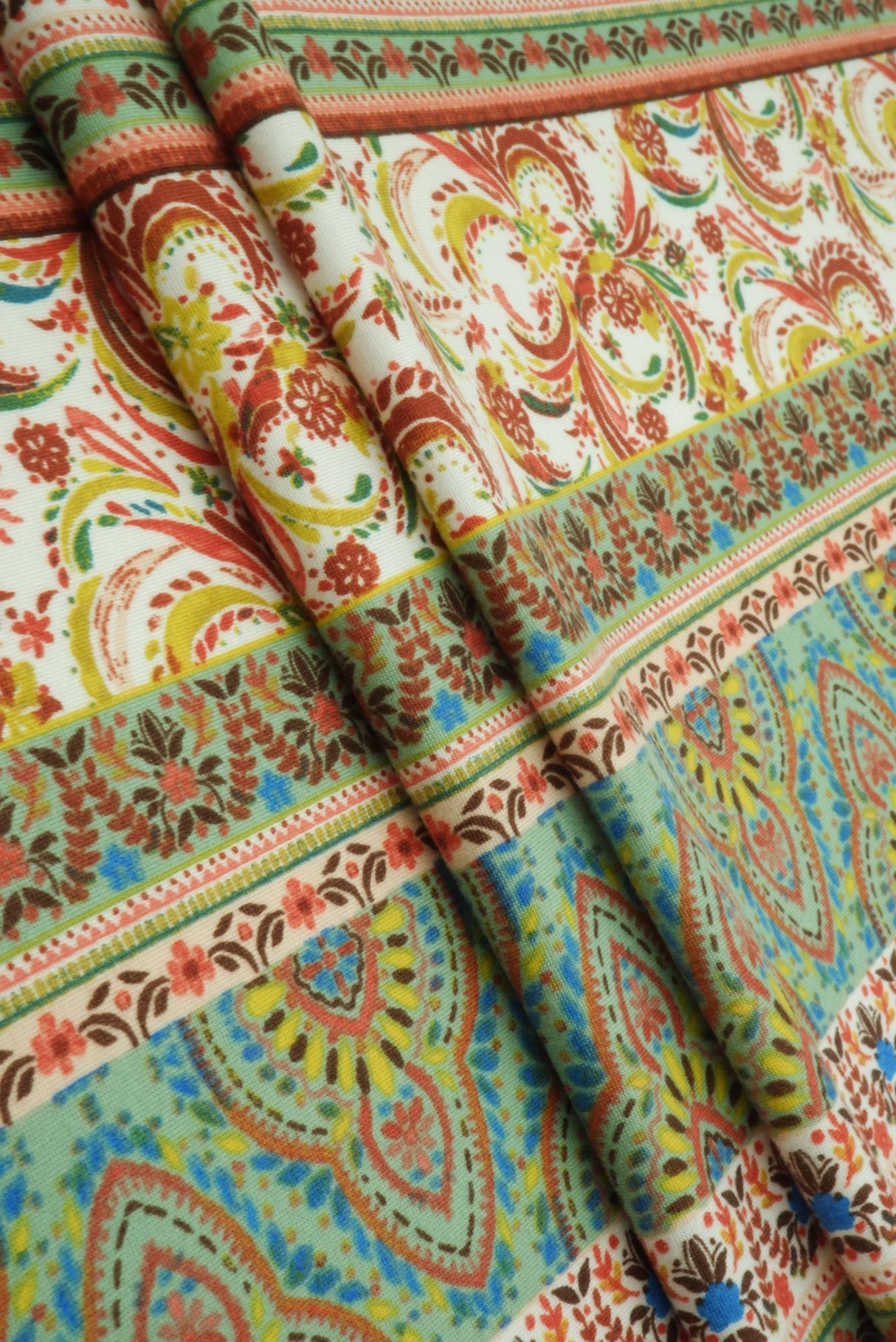Printed DTY Knit Boho Fabric