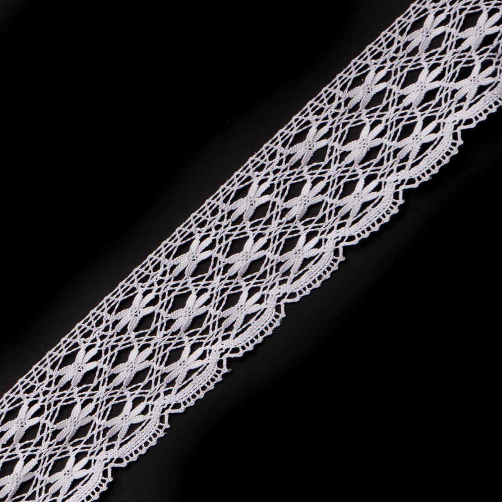 White Crochet Trim with Scalloped Edges - 1.5"