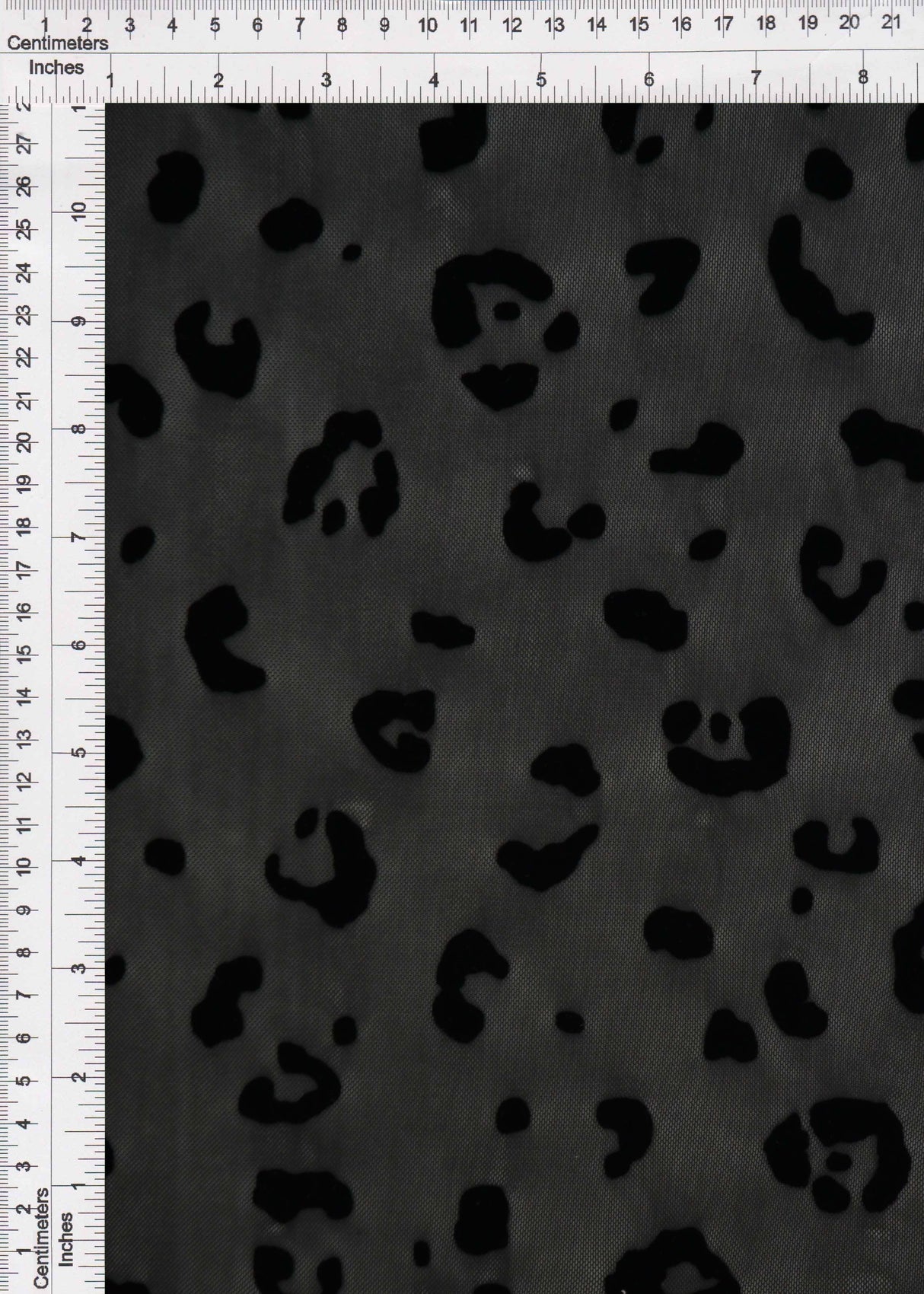 Leopard Flocking Stretch Mesh Fabric