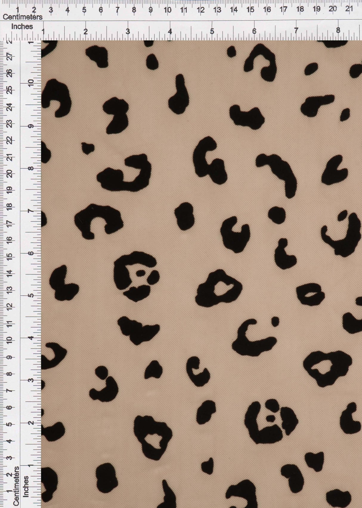 Leopard Flocking Stretch Mesh Fabric