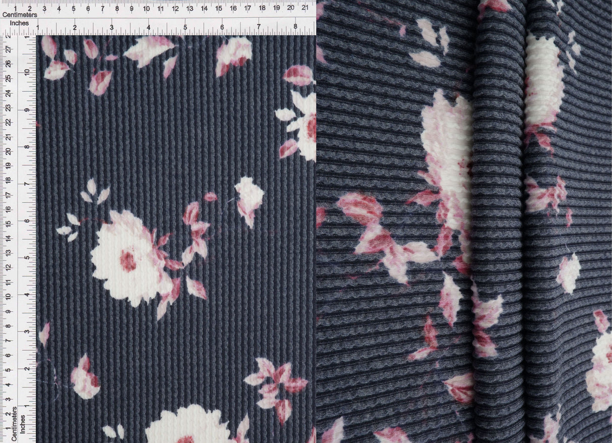 Floral Jacquard Double Knit Fabric