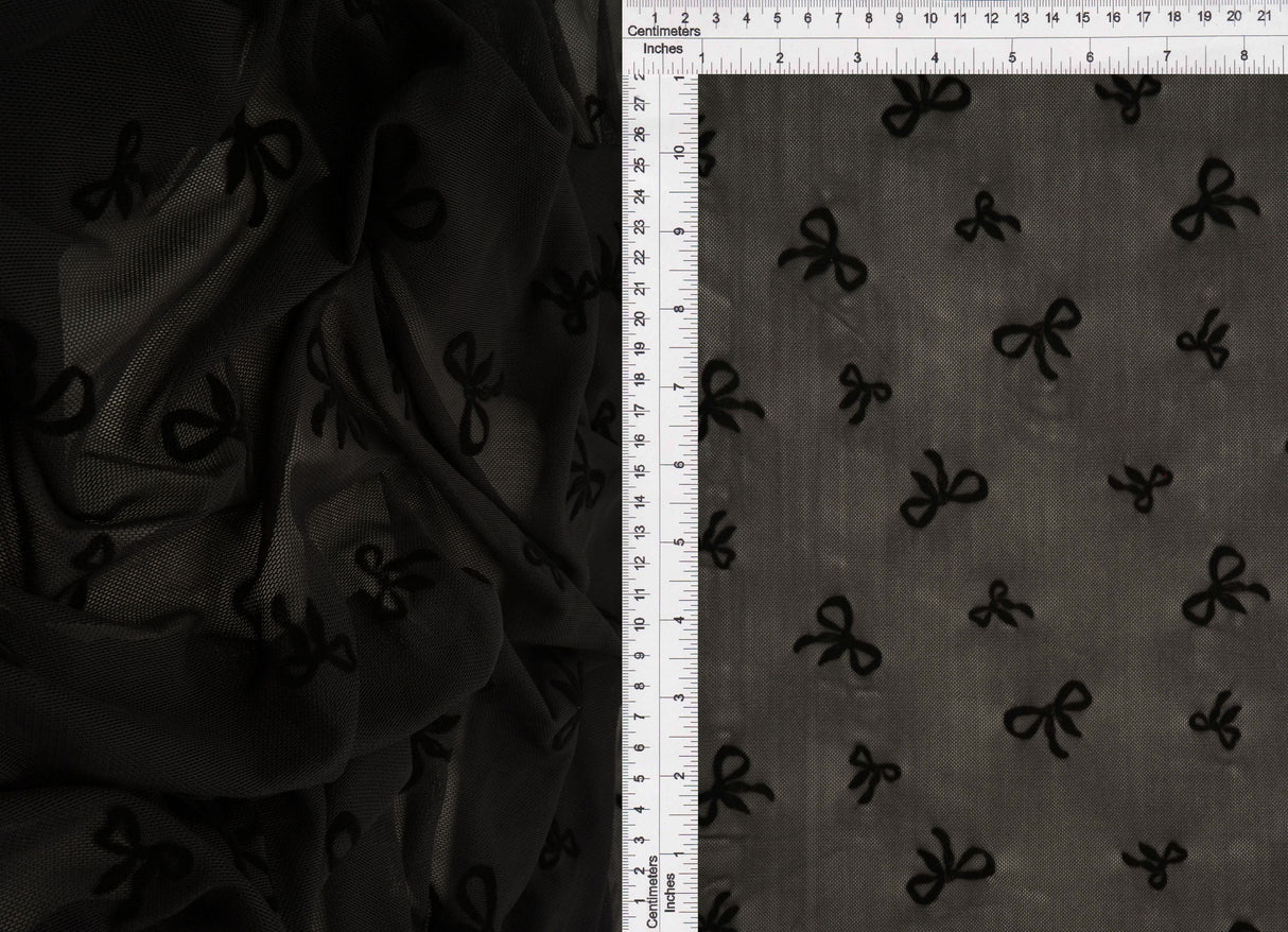 Bow Flocking Mesh Fabric