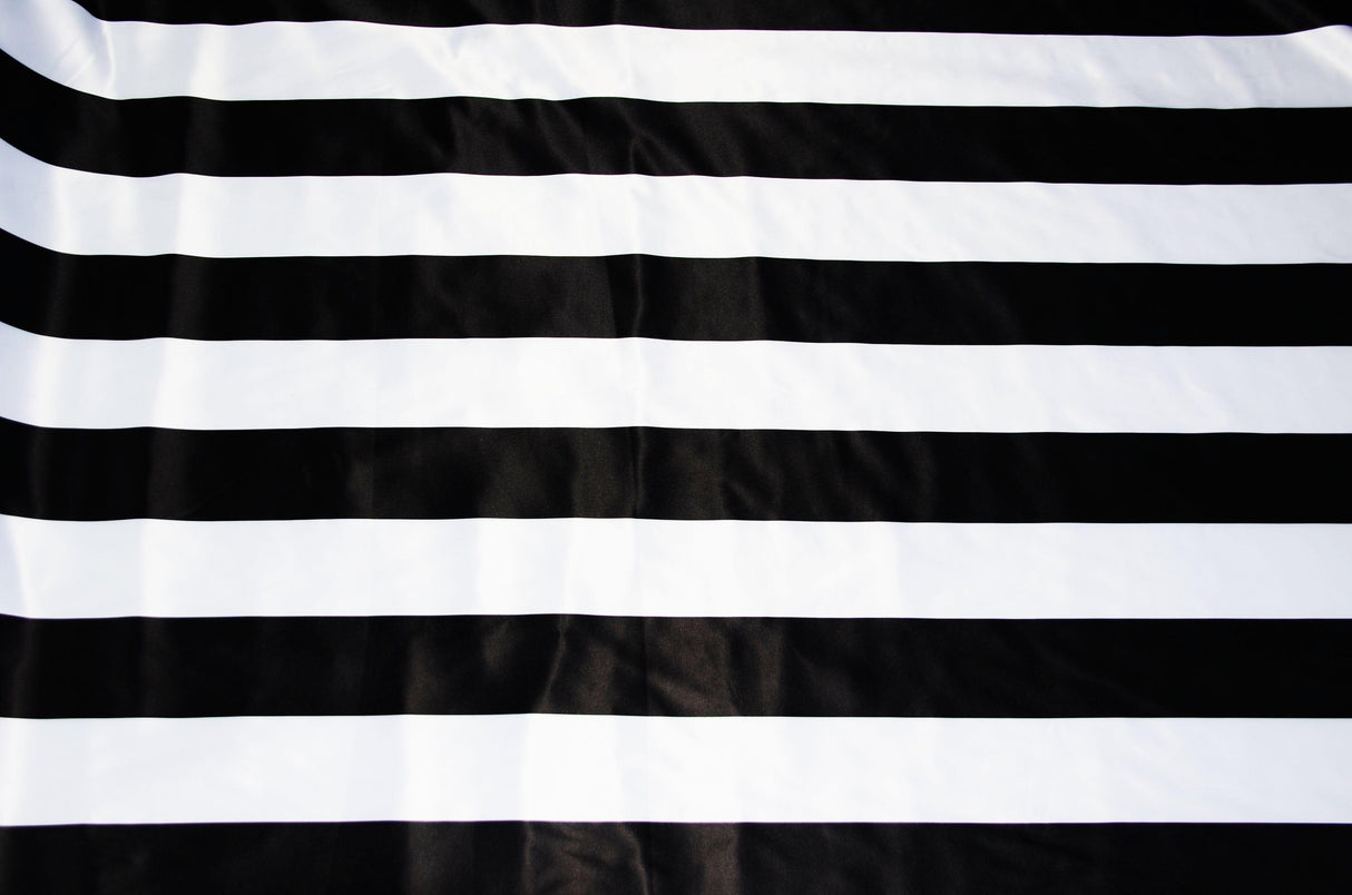 3.5 Inch Stripe Satin Print Polyester Fabric - Multiple Colors, 58/60" Width (1 Yard)