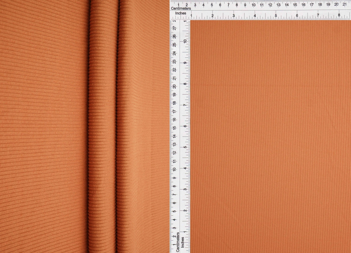 Rib Solid Stretch Knit Fabric