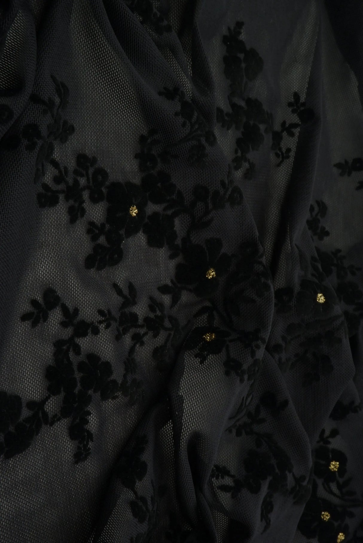 1 Yard Ditsy Flocking Glitter Fabric, 56/57? Wide Polyester Spandex Blend