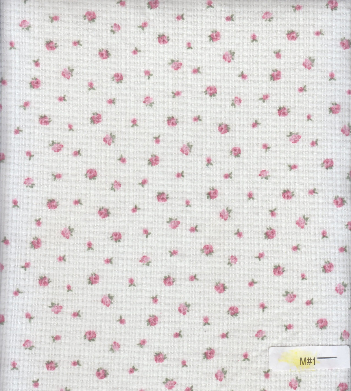 1 Yard Polyester Rayon Spandex 190 GSM Pointelle Ditsy Rib Print Fabric Soft 58/60" Width