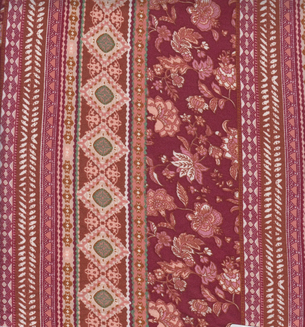 1 Yard Boho Stripe Brushed DTY Knit Fabric Polyester Spandex Lightweight 58/60 Inch Wide