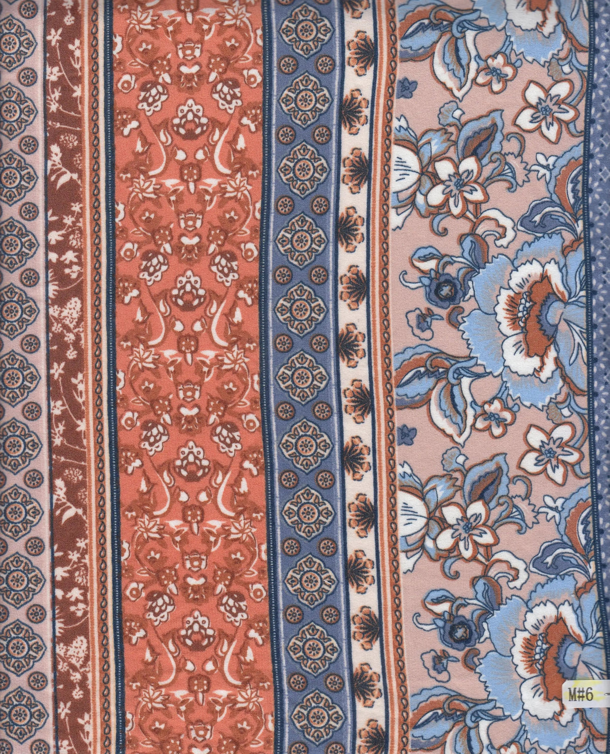 1 Yard DTY Brushed Boho Stripe Print Knit Fabric 58/60 Inches Wide Soft Stretch