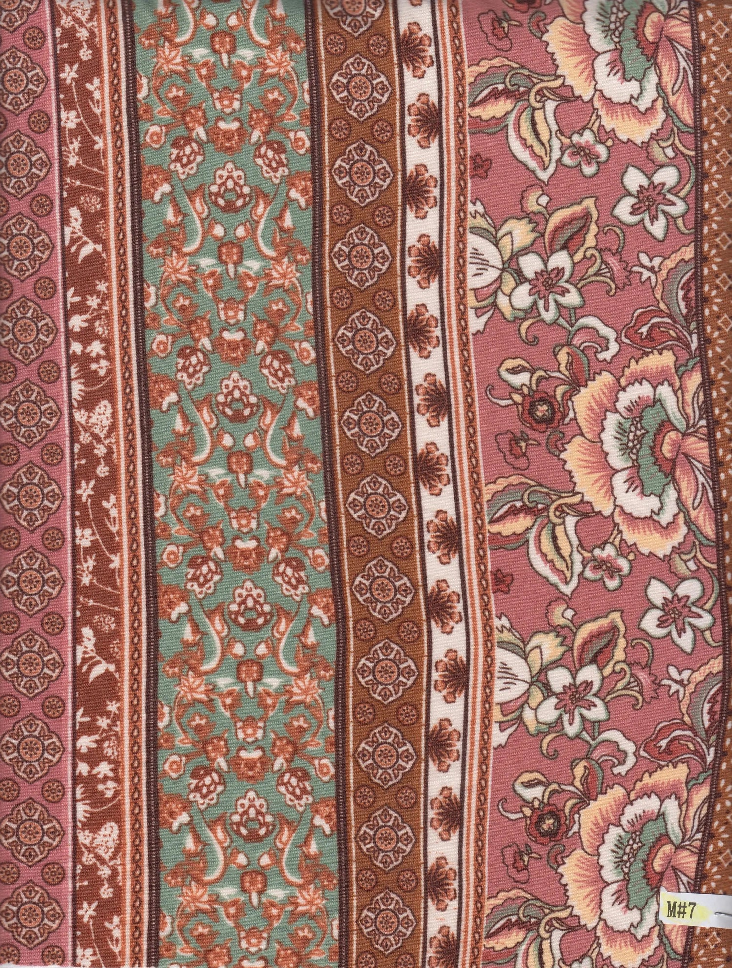 1 Yard Lightweight Boho Stripe Brushed DTY Knit Fabric Polyester Spandex 58/60 Inch Wide for Sewing