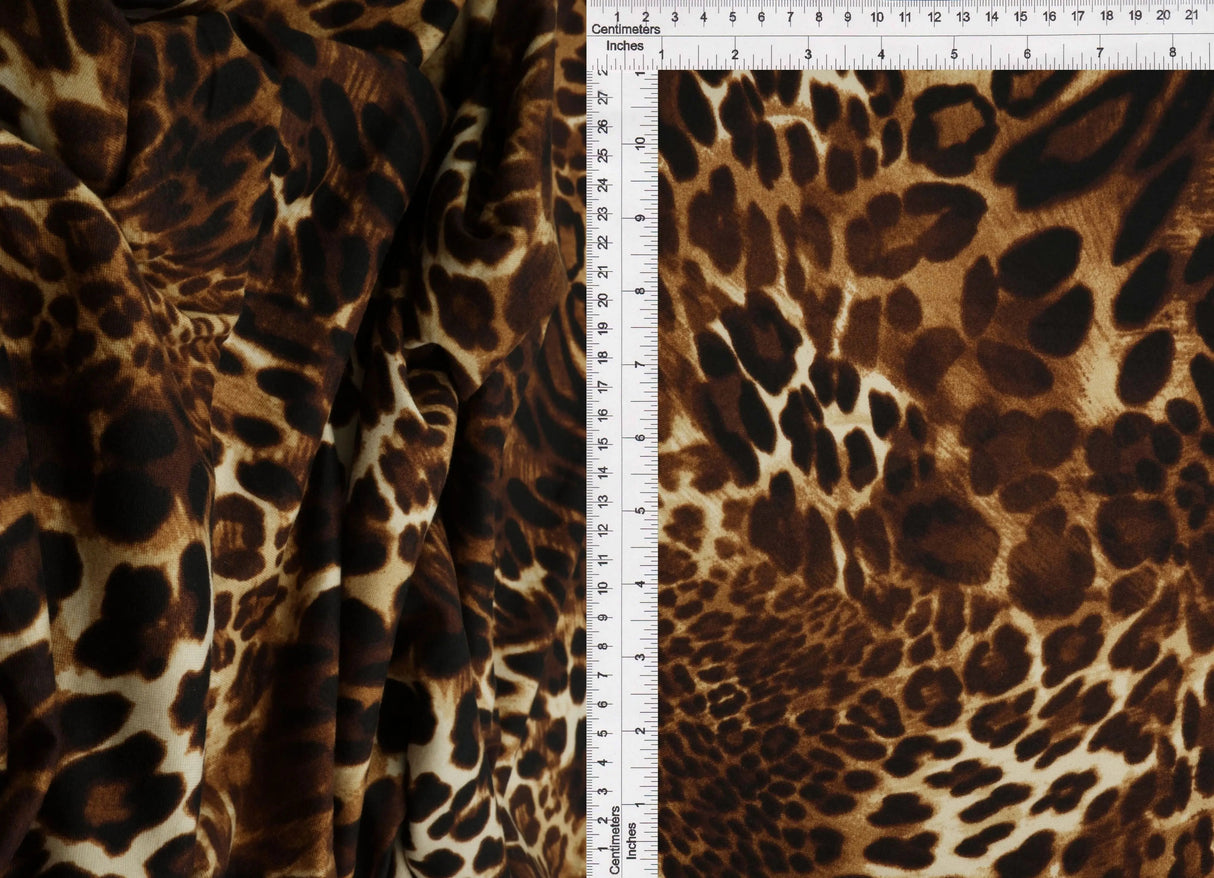 1 Yard DTY Brushed Animal Print Fabric 170 GSM Polyester Spandex Stretch 58/60" Width