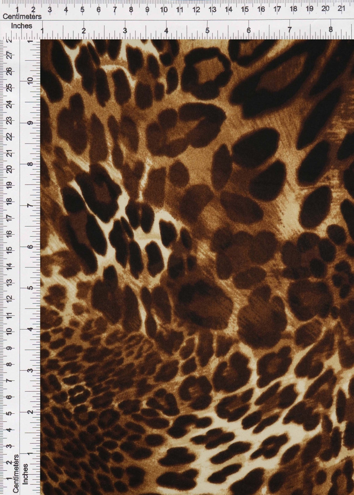 Animal Print Brushed Knit Fabric Brown