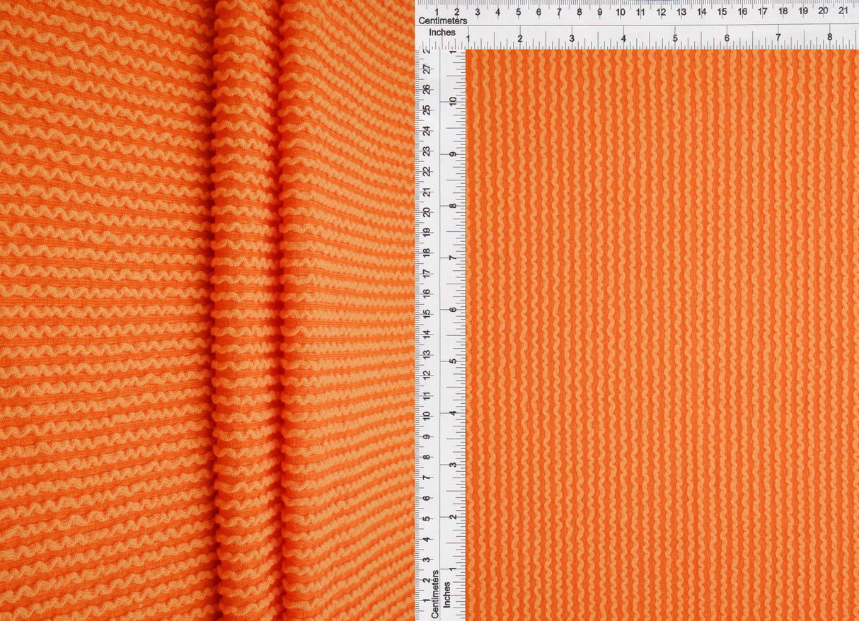 Jacquard Double Knit Rib Stretch Fabric