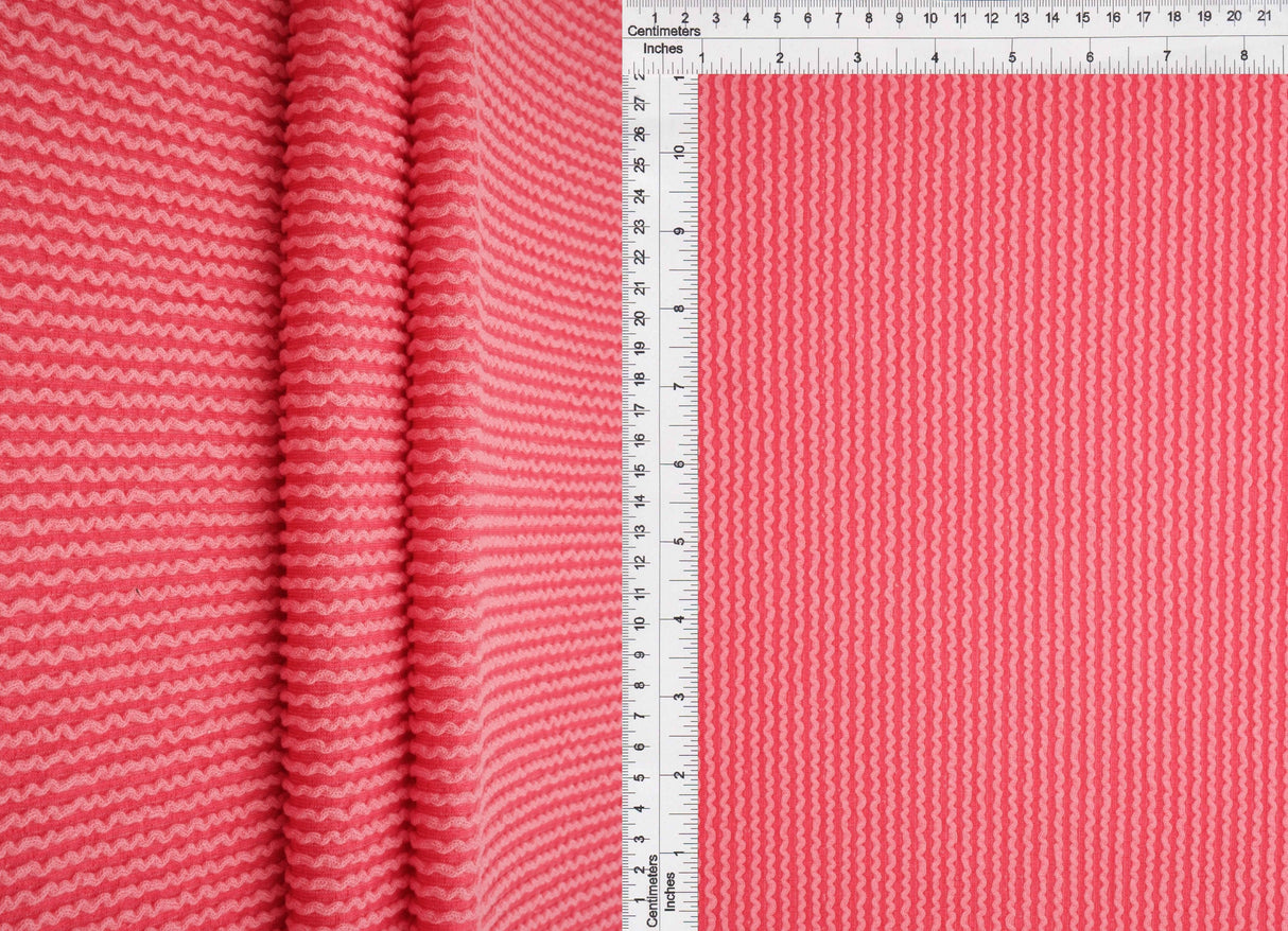 Jacquard Double Knit Rib Stretch Fabric
