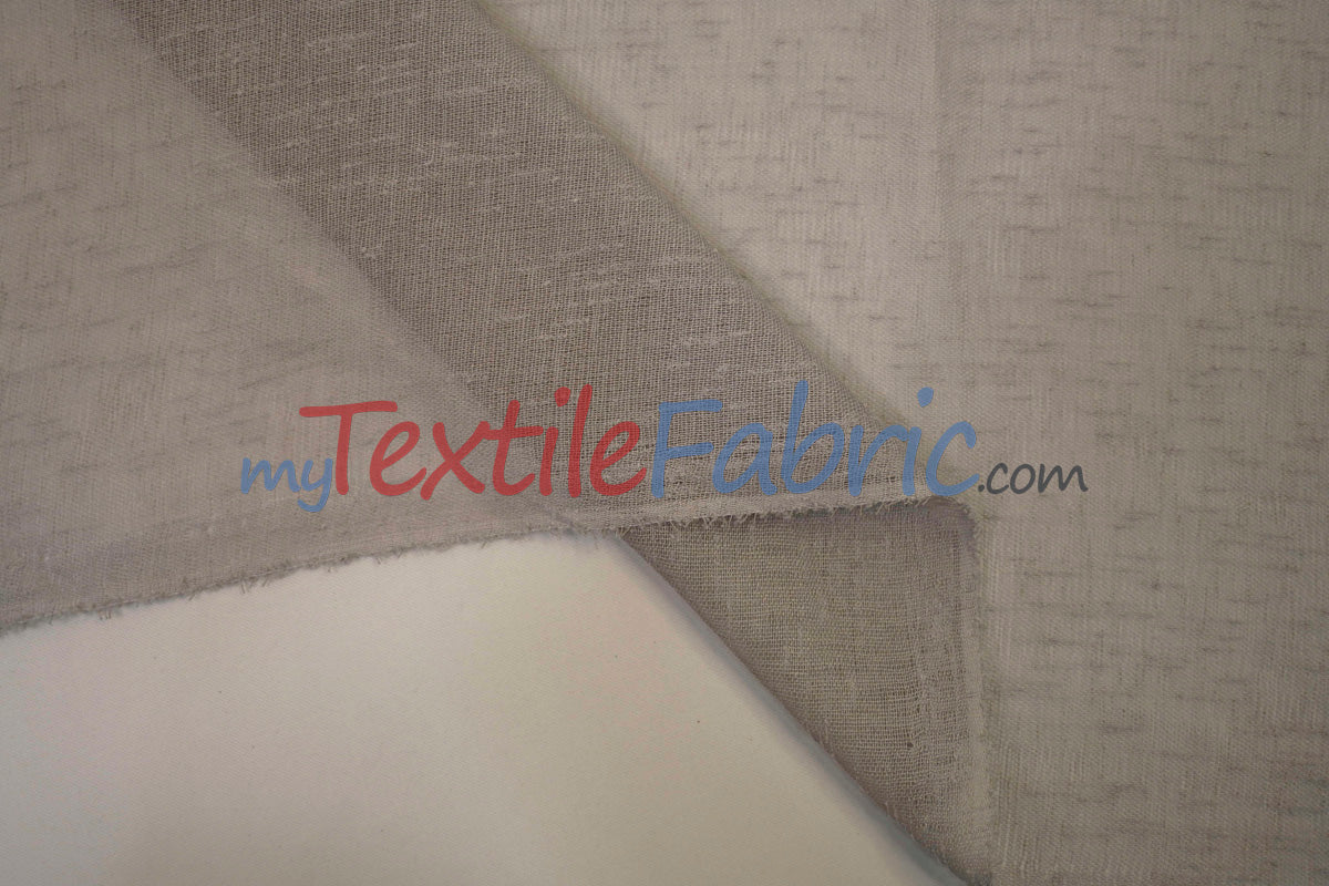 Swiss Sheer Sheer Polyester Fabric - Linen-Look Sheer Drapery, 130" Wide, White (1 Yard)