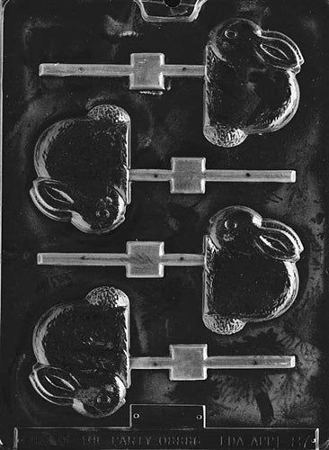 Crouching Bunny Lolly Chocolate Mold