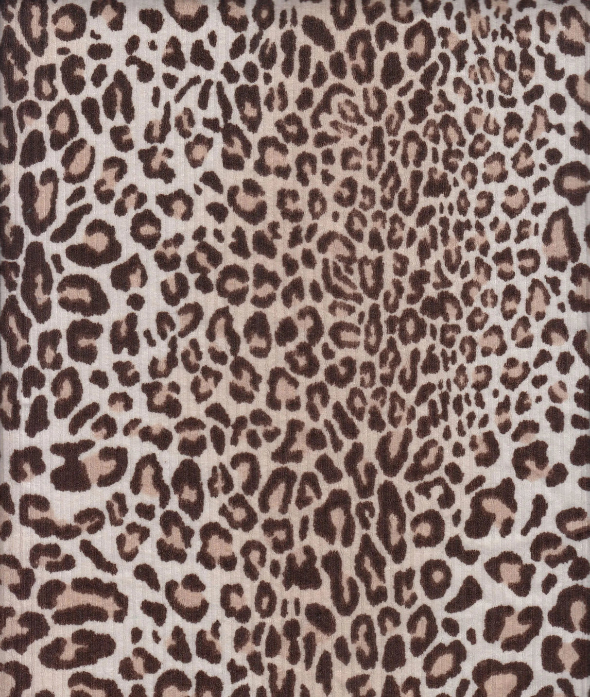 4x2 Rib Leopard Print Fabric 1 Yard Soft Stretch Knit Lightweight 58/60" Wide