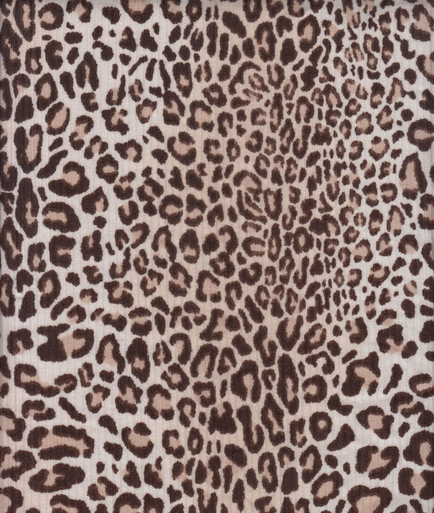 4x2 Rib Leopard Print Fabric 1 Yard Soft Stretch Knit Lightweight 58/60" Wide