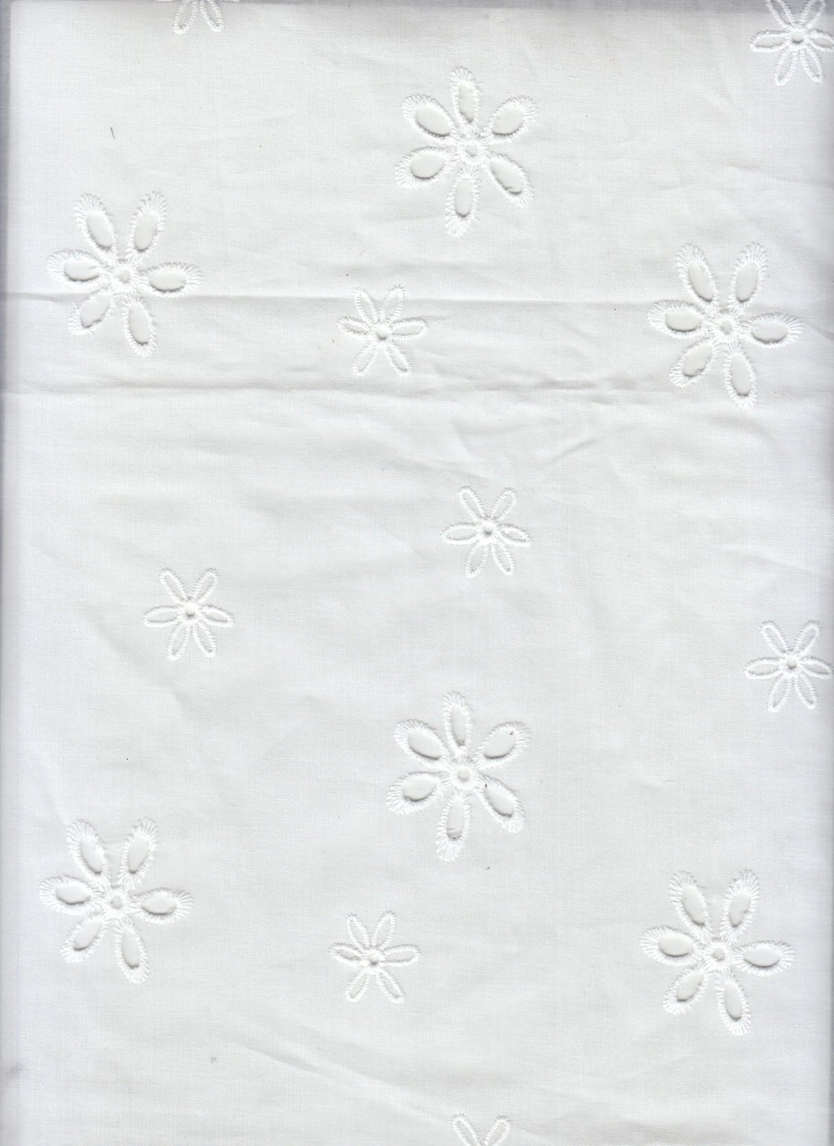 1 Yard Embroidery Flower Cotton Lawn, Eyelet Fabric, 58/59'' Wide 100% Cotton