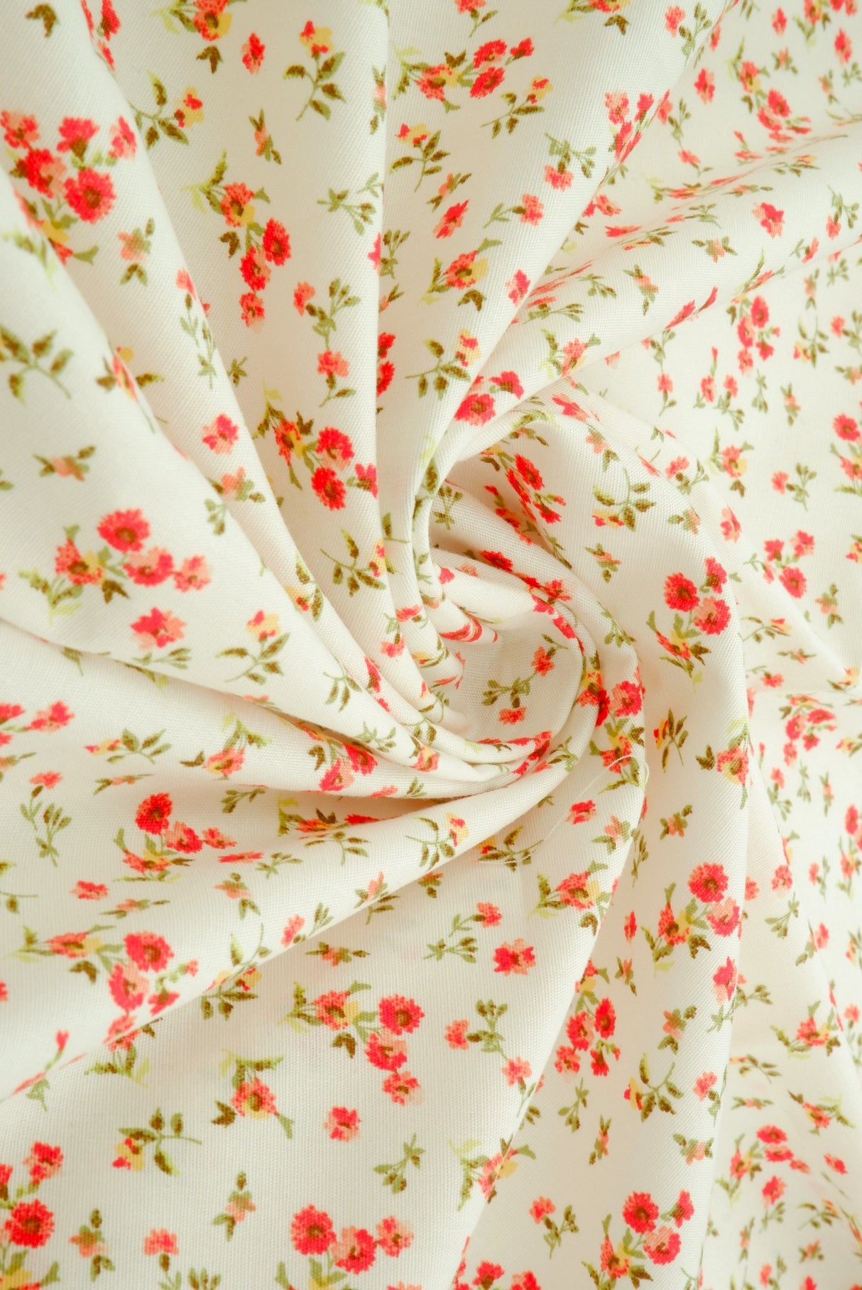 Floral Stretch Poplin Pink Hot