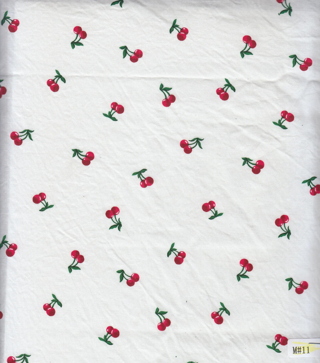 Stretch Poplin Cherry Print Fabric, Cotton Spandex Woven 57/58" Wide