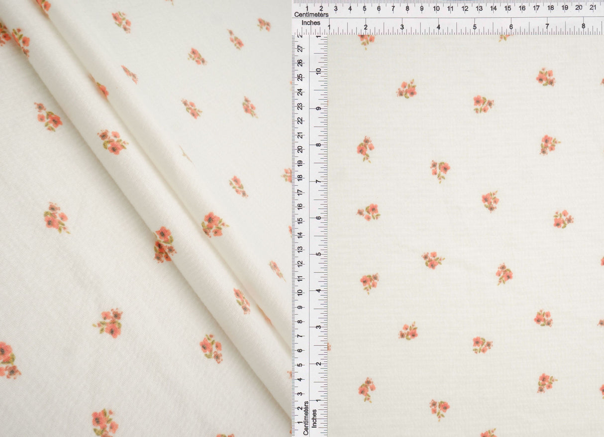Knit Gauze Ditsy Print Blush Fabric