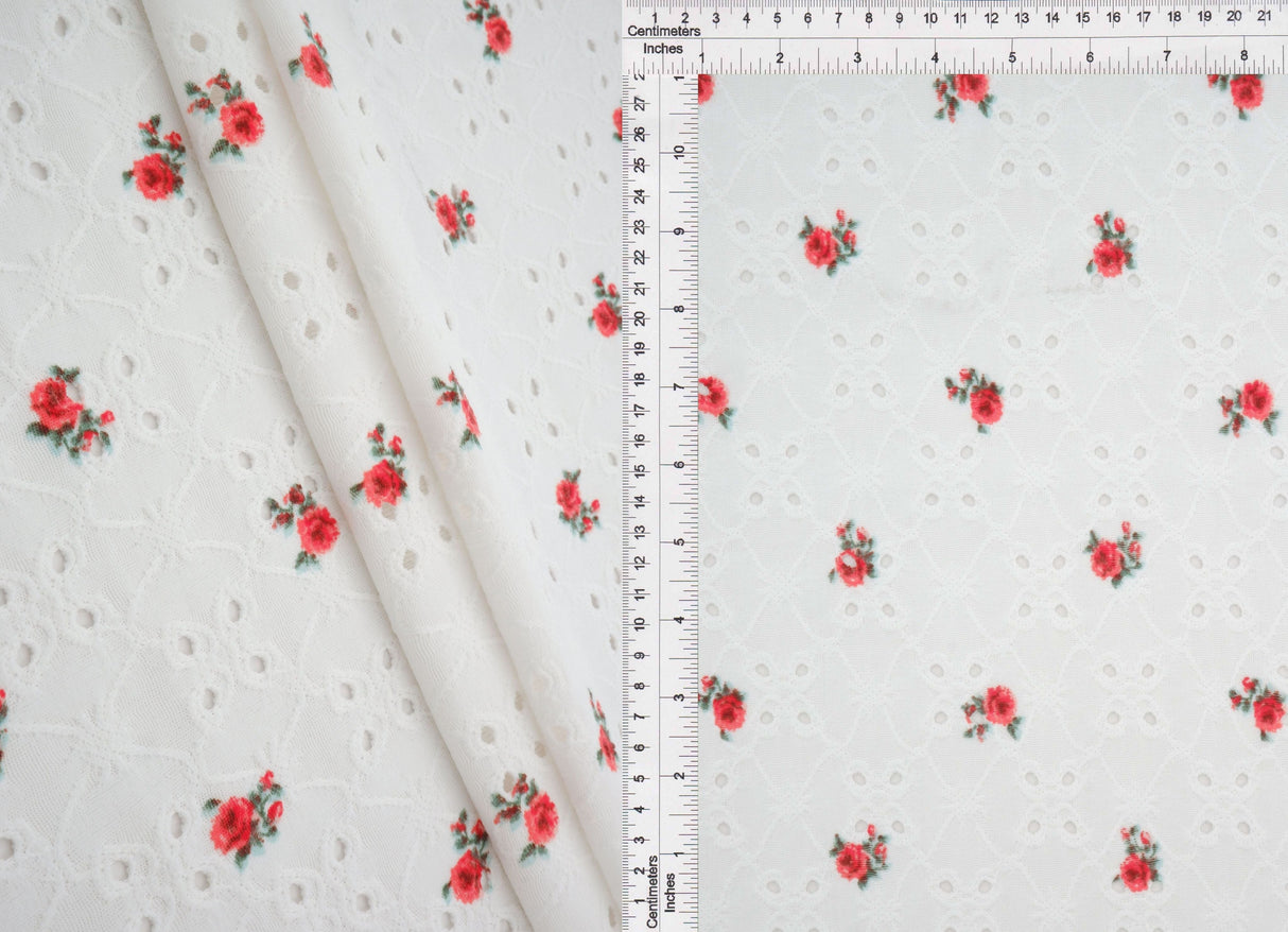 Ditsy Eyelet Jacquard DTY Knit Fabric
