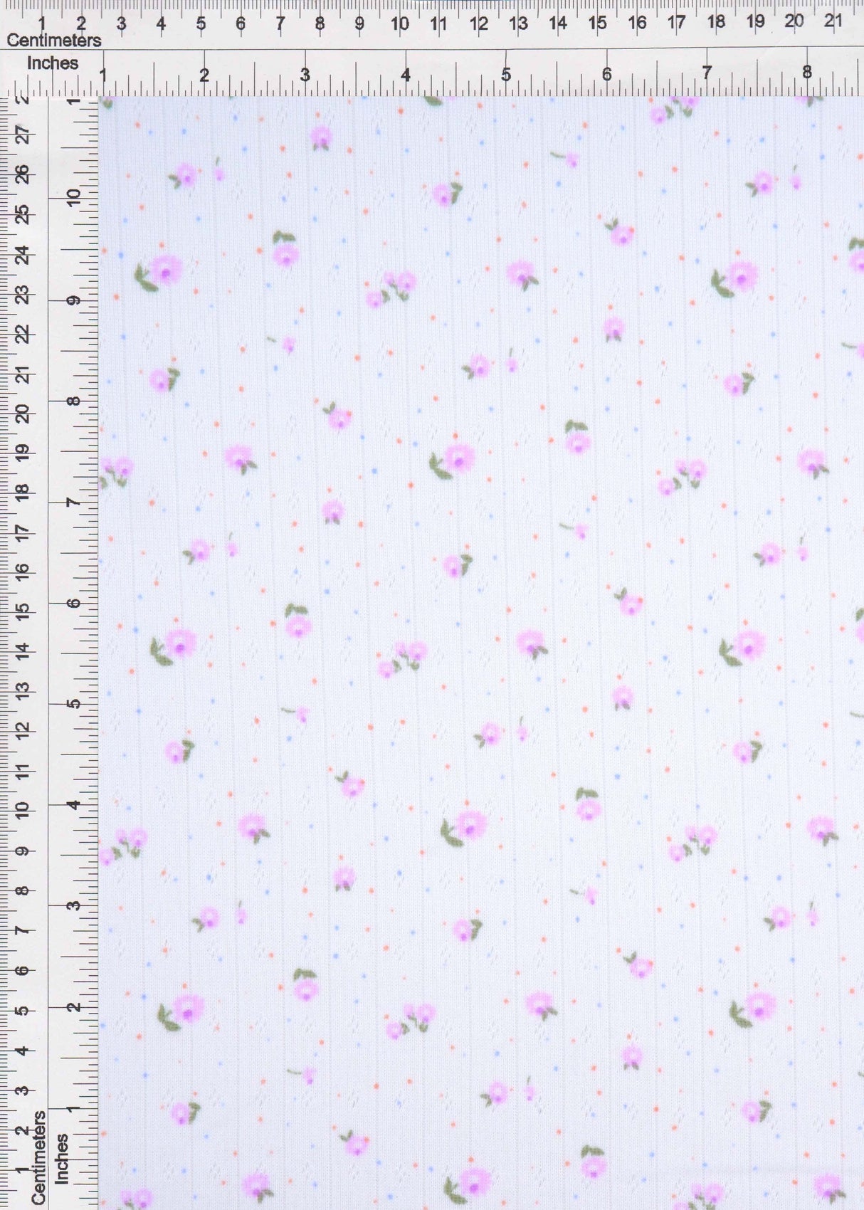 Pointelle Ribbed Knit Lavender Floral