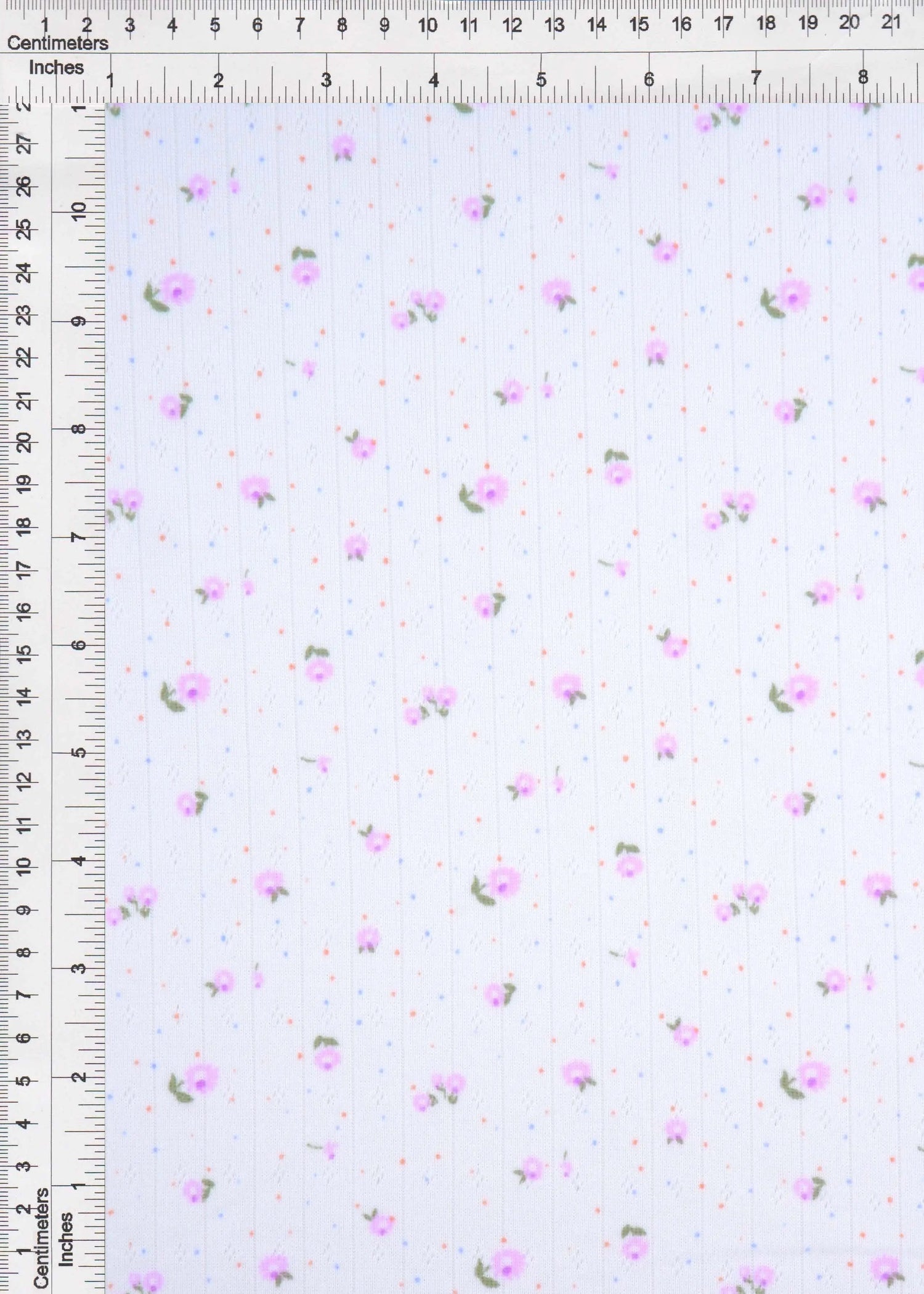1 Yard Cotton Style Pointelle Ditsy Print Fabric 220 GSM Poly Spandex Knit 58/60" Width