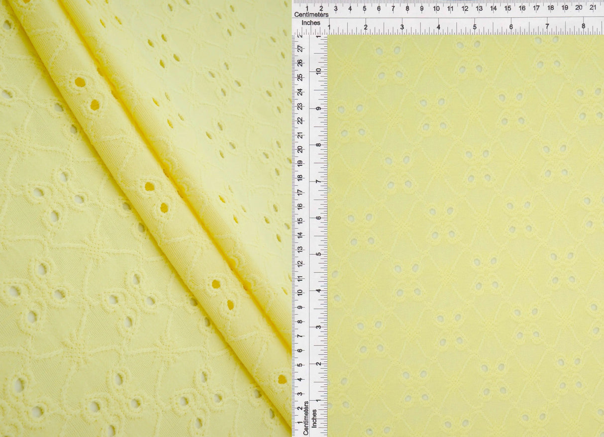 1 Yard DTY Knit Jacquard Eyelet Fabric 190 GSM, 58/60'' Wide Polyester Spandex Blend