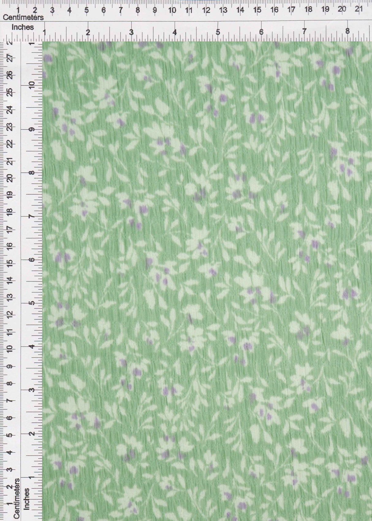 Floral Crinkle Woven Fabric Sage