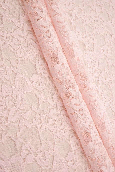 Floral Double Border Lace Fabric 95% Nylon 5% Spandex Stretch Material 57/58 Inches Wide