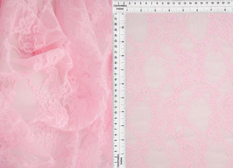 Floral Lace Fabric 92% Nylon 8% Spandex Soft Stretch Lightweight 58/60 Inches Wide