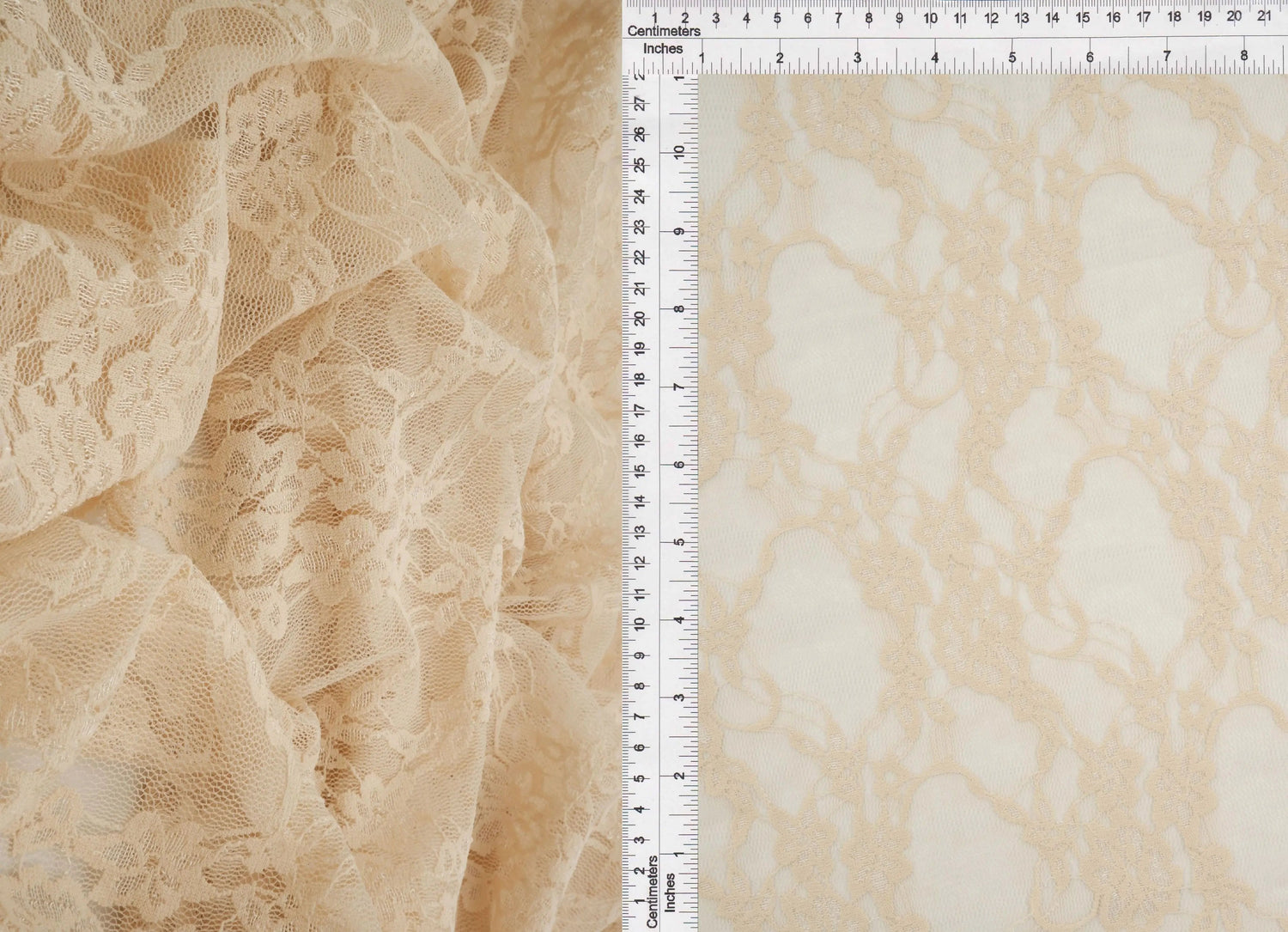 Floral Lace Fabric 92% Nylon 8% Spandex Soft Stretch Lightweight 58/60 Inches Wide