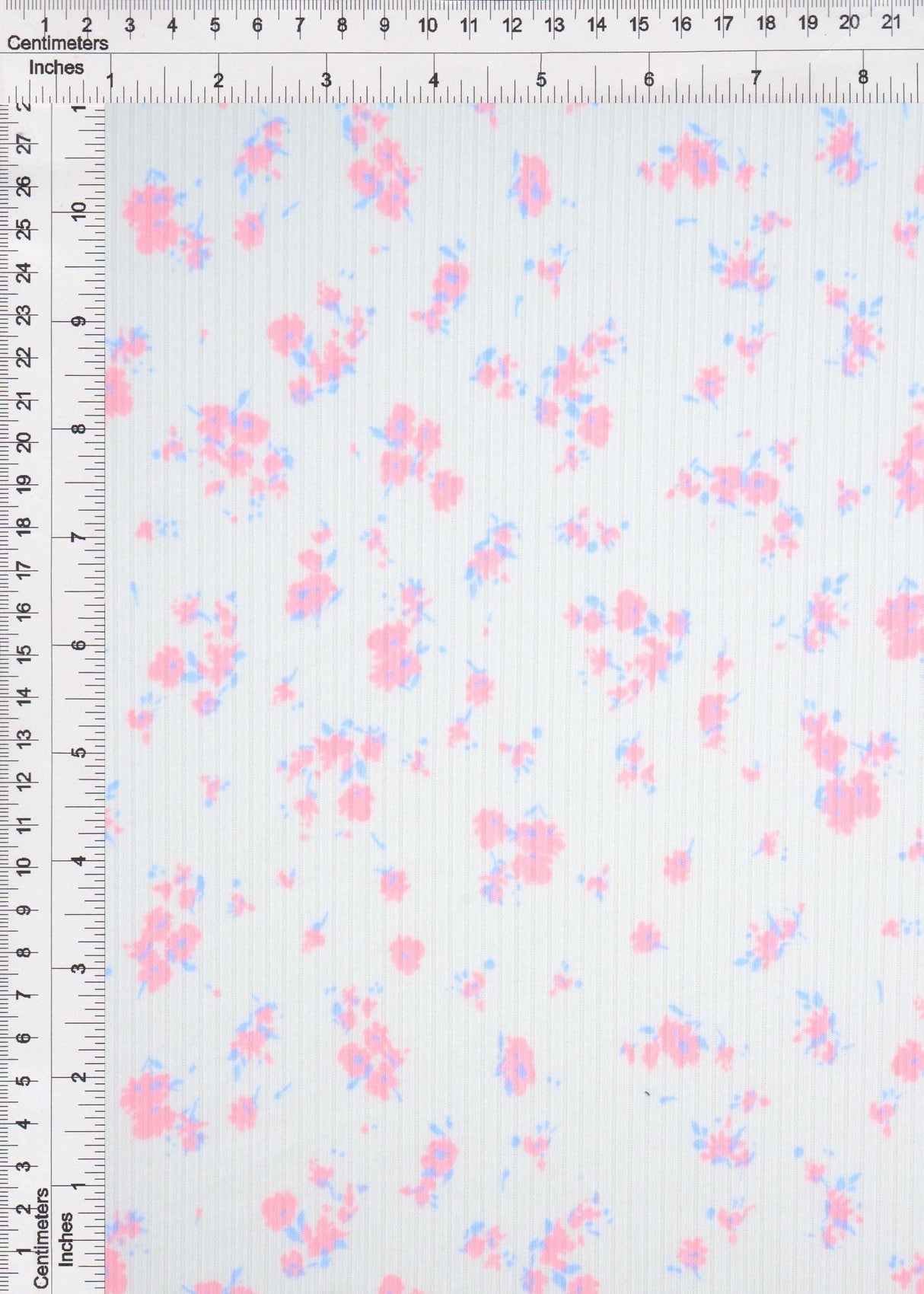 Floral Rib Knit Fabric Pink