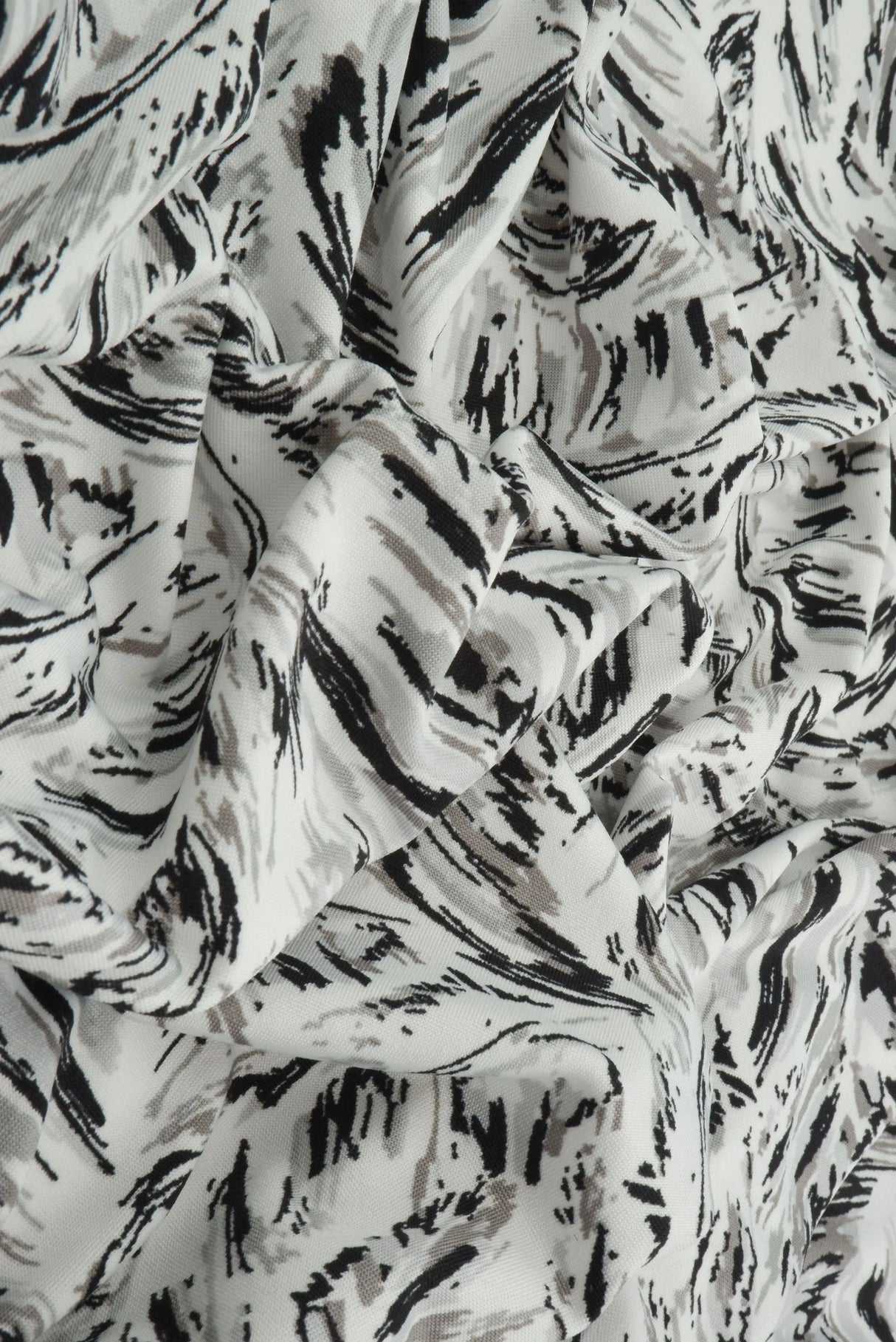 1 Yard DTY Feather Print Knit Fabric, 58/60? Wide Polyester Spandex Blend