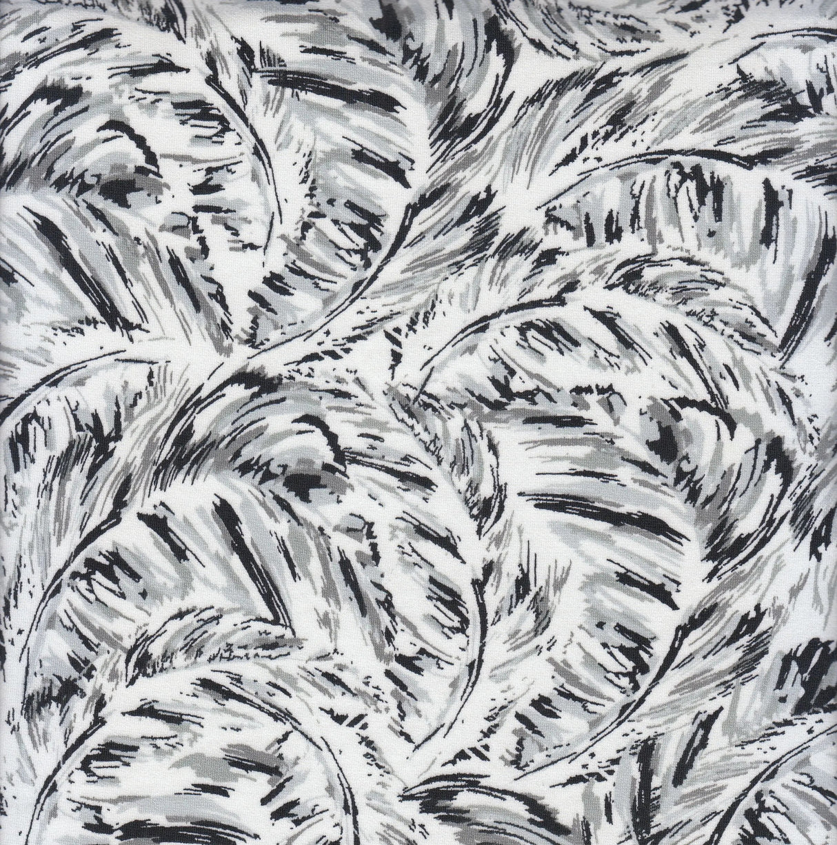 1 Yard DTY Feather Print Knit Fabric, 58/60? Wide Polyester Spandex Blend