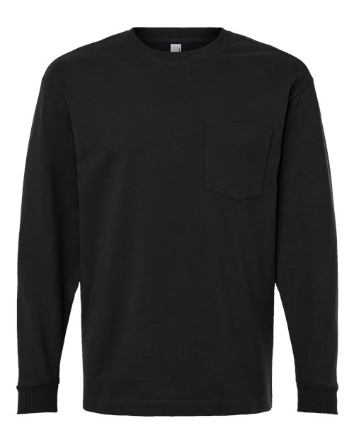 American Apparel Unisex Super Heavyweight Long Sleeve Pocket Tee