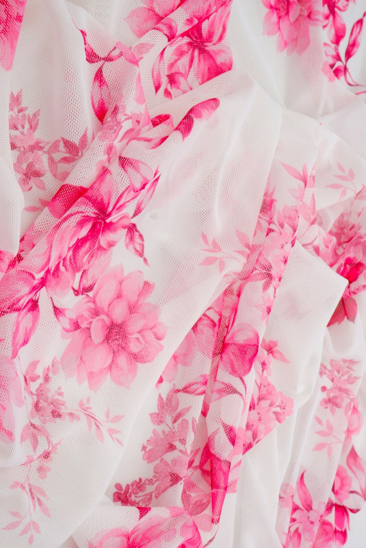 Floral Digital Print Stretch Mesh Fabric