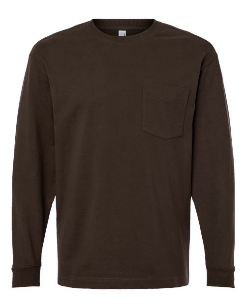 American Apparel Unisex Super Heavyweight Long Sleeve Pocket Tee