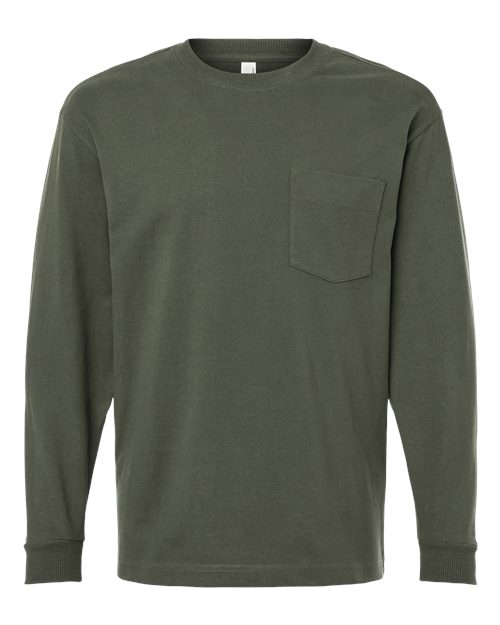 American Apparel Unisex Super Heavyweight Long Sleeve Pocket Tee