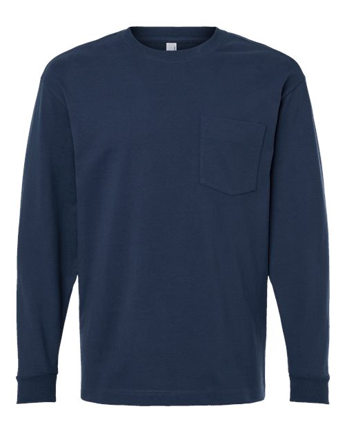 American Apparel Unisex Super Heavyweight Long Sleeve Pocket Tee
