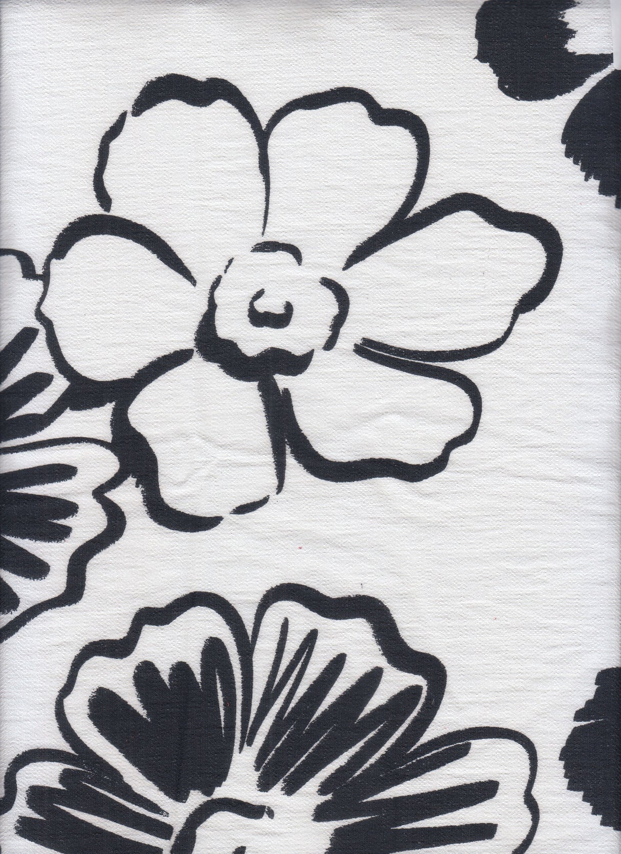 Floral Linen Look Woven Fabric