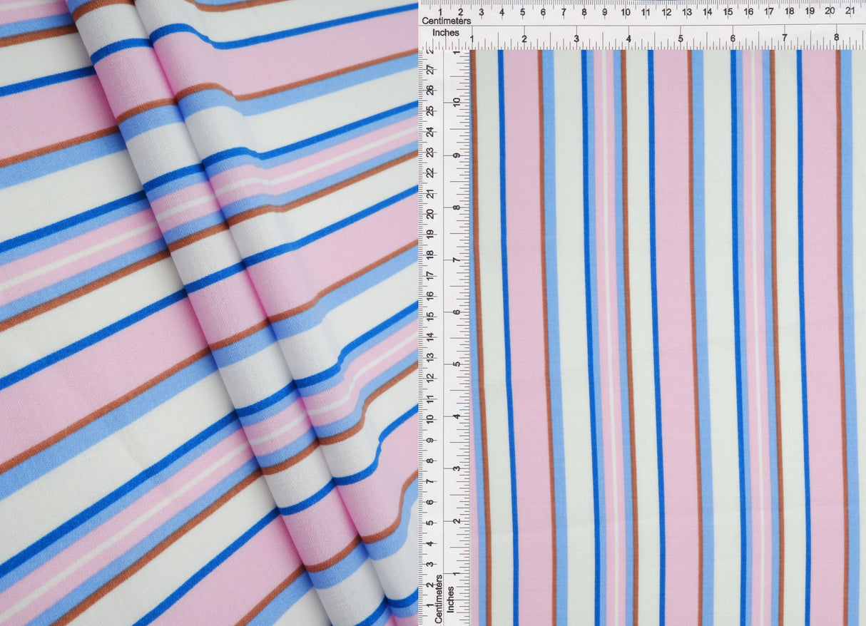 Linen Look Variegated Stripe Woven Fabric