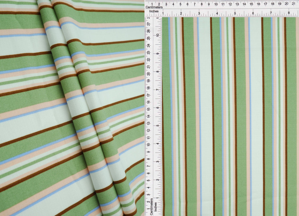 Linen Look Variegated Stripe Woven Fabric