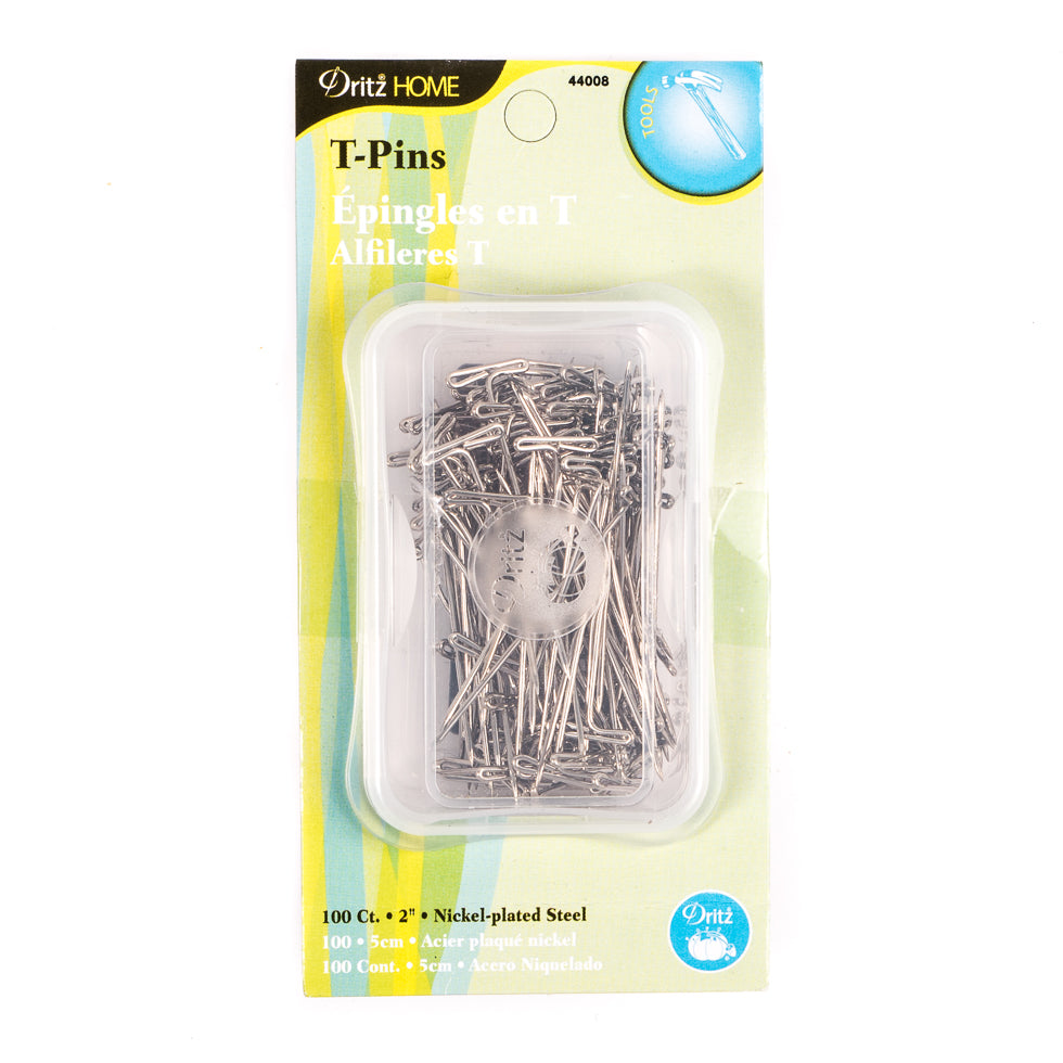 Dritz 2" Nickel-plated Steel T-Pins - 100 Ct.