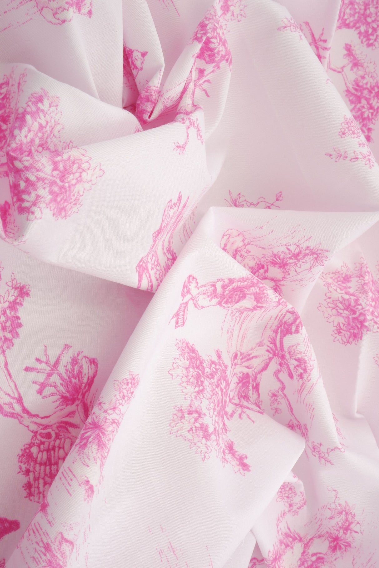 Toile Print Stretch Poplin Fabric