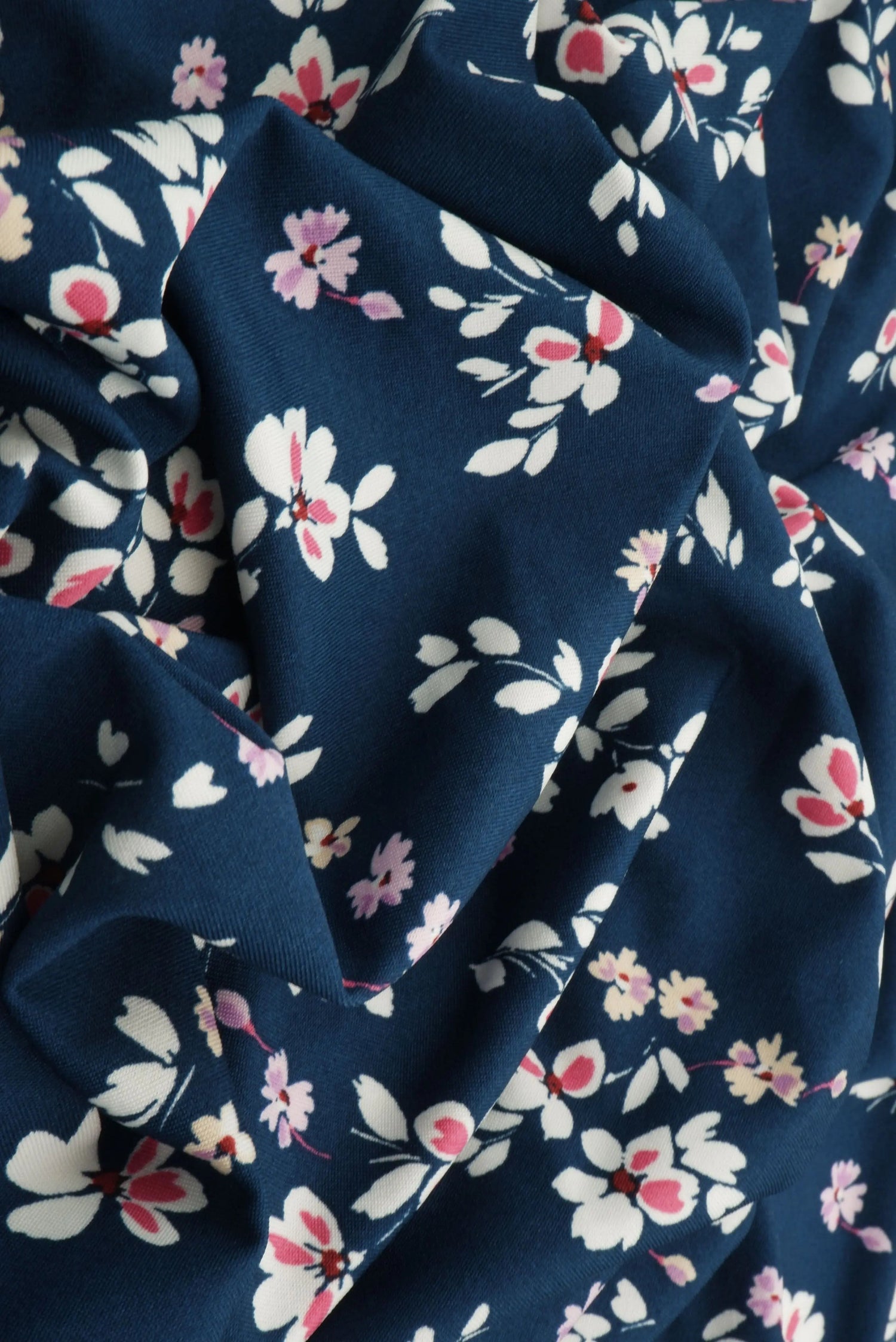 1 Yard DTY Floral Print Fabric 190 GSM Polyester Spandex Blend 58/60" Width