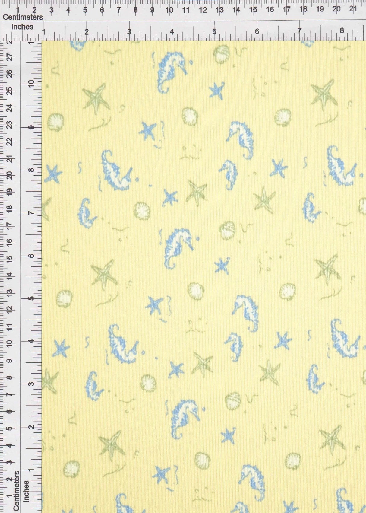 1 Yard Cotton Feel 2x2 Rib Knit Fabric Under the Sea Print, 230 GSM, 58/59? Wide Polyester Spandex Blend