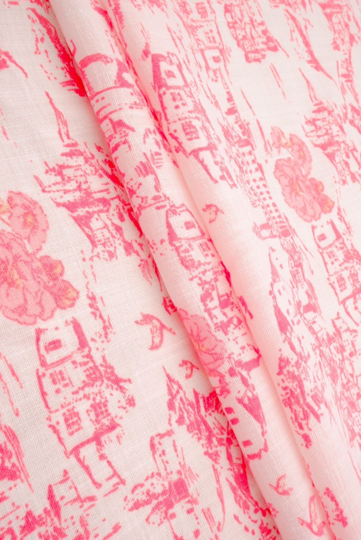 Toile Linen Look Woven Fabric