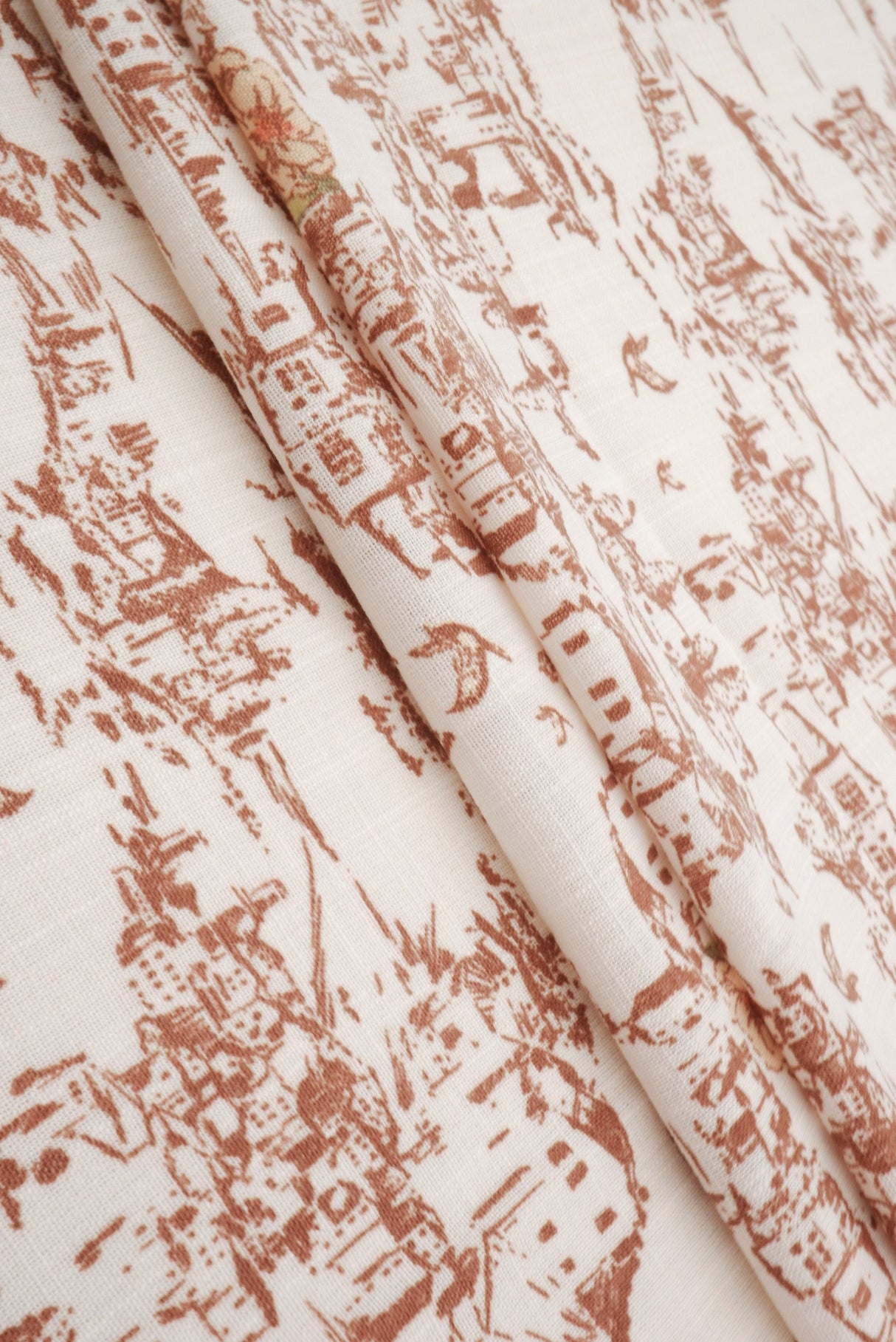 Toile Linen Look Woven Fabric